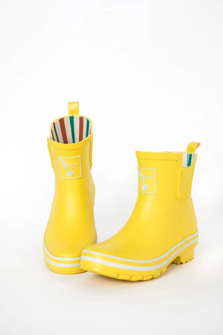 Evercreatures Yellow Meadow Ankle Wellies Wellington Boots
