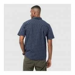 Outdoor Clothing Jack Wolfskin Mens Hot Springs Check Shirt - Night Blue