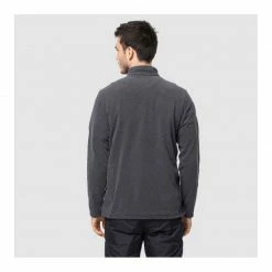 Jack Wolfskin Mens Gecko Fleece Jumper - Ebony Outdoor Clothing