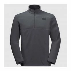 Jack Wolfskin Mens Gecko Fleece Jumper - Ebony Outdoor Clothing