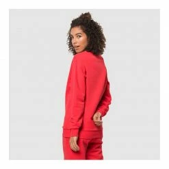 Jack Wolfskin Jack W Womens Essential Crewneck - Tulip Red