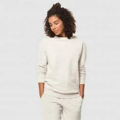 Jack Wolfskin Womens Essential Crewneck - Cotton White