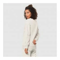 Jack Wolfskin Womens Essential Crewneck - Cotton White