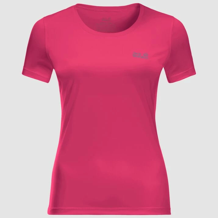 Jack Wolfskin Womens Tech T-Shirt - Magenta Red