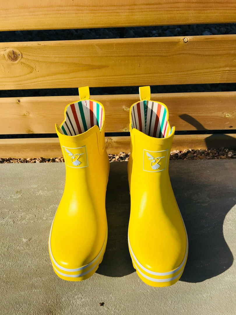 Evercreatures Yellow Meadow Ankle Wellies Wellington Boots