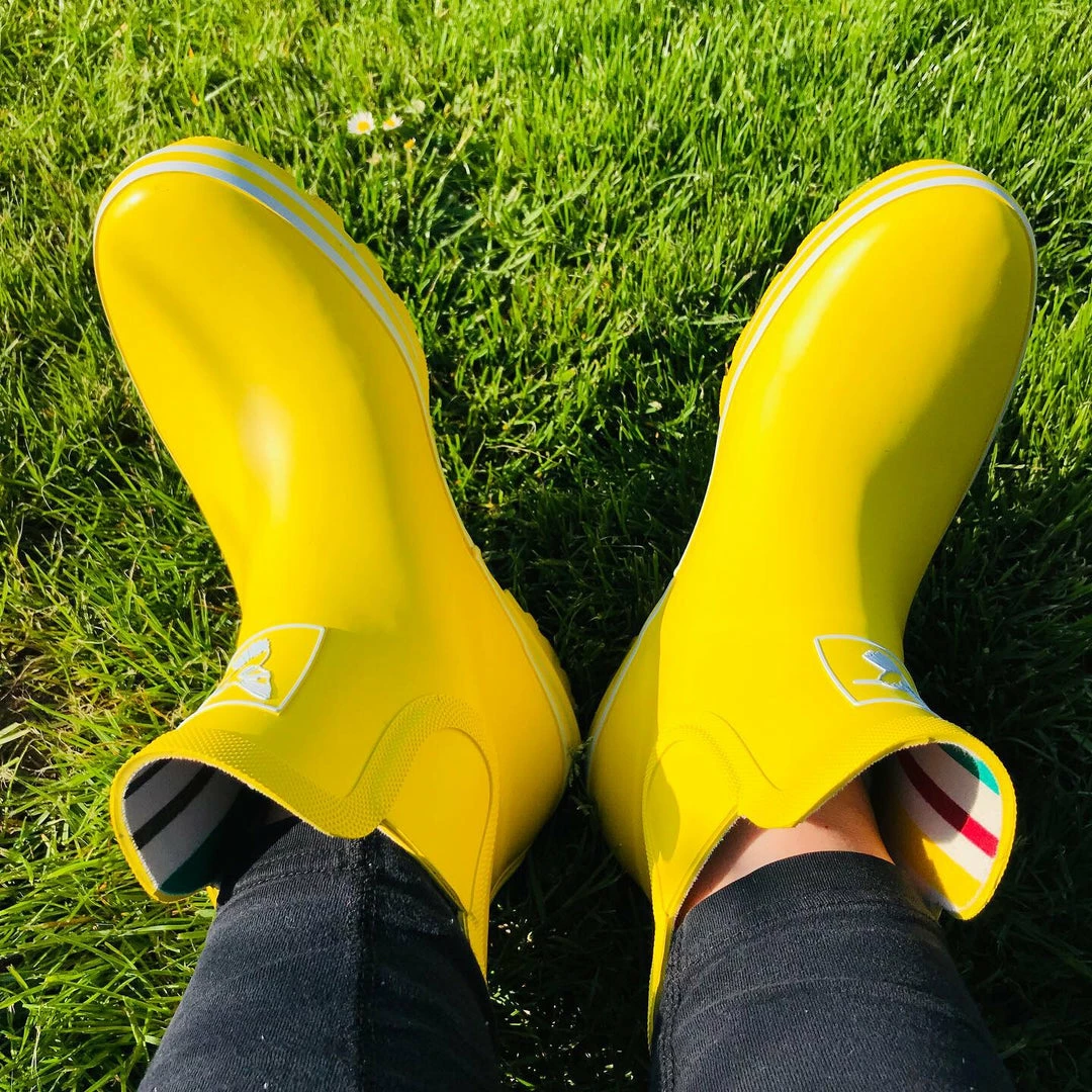 Evercreatures Yellow Meadow Ankle Wellies Wellington Boots