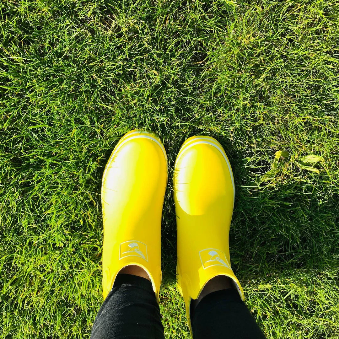 Evercreatures Yellow Meadow Ankle Wellies Wellington Boots