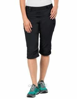 Jack Wolfskin Outdoor Clothing Womens Activate Light Three Quarter Trousers - Black