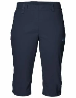 Jack Wolfskin Outdoor Clothing Womens Activate Light Three Quarter Trousers - Midnight Blue