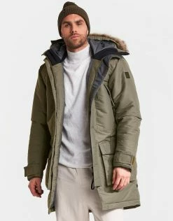 Didriksons Outdoor Clothing Mens Ben Parka Jacket - Crocodile Green