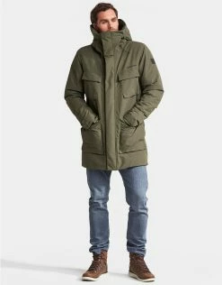 Didriksons Mens Drew Parka Jacket - Crocodile Green Outdoor Clothing