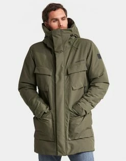 Didriksons Mens Drew Parka Jacket - Crocodile Green Outdoor Clothing
