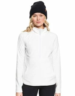 Roxy Womens Cascade Half Zip Fleece - Bright White