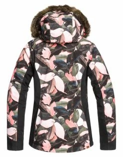 Roxy Outdoor Clothing Womens Jet Ski Premium Ski Jacket - Living Coral Plumes