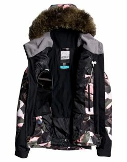 Roxy Outdoor Clothing Womens Jet Ski Premium Ski Jacket - Living Coral Plumes