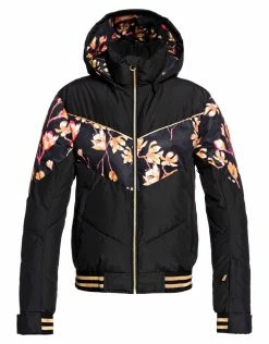 Roxy Outdoor Clothing Womens Torah Bright Summit Ski Jacket - True Black Magnolia