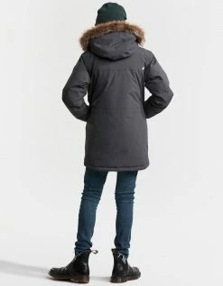 Didriksons Boys Madi Parka Jacket - Coal Black Ski Wear