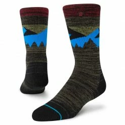 Stance Unisex Divide St Crew Sock - Red Walking Socks