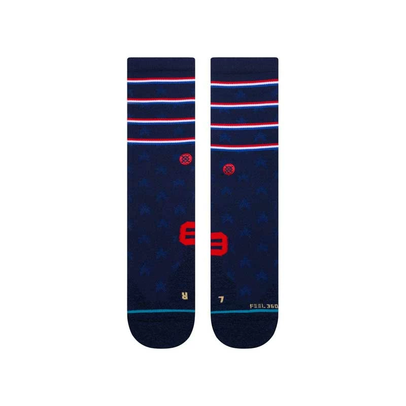 Stance Unisex Independence Crew Sock - Navy Blue Walking Socks