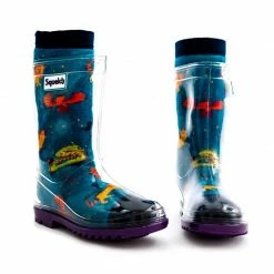 Squelch Wellies Transparent Welly Boots And Sock Package - Camo Jackets