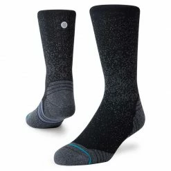 Stance Unisex Run Crew Sock - Black Walking Socks