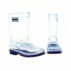 Squelch Wellies Jackets Transparent Welly Boots With Set Of Three Mini Welly Socks In A Gift Box 9