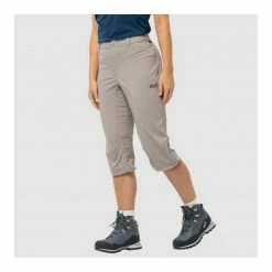 Jack Wolfskin Womens Activate Light 3/4 Cropped Softshell Trousers - Moon Rock