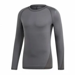 Adidas Mens AlphaSkin Sport Long Sleeve T-Shirt - Gray