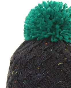 Evercreatures Mens BoBo Speckle Chunky Knit Bobble Hat - Green