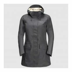 Outdoor Clothing Jack Wolfskin Womens Cape York Paradise Waterproof Coat - Asphalt