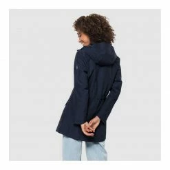 Outdoor Clothing Jack Wolfskin Womens Cape York Paradise Waterproof Coat - Night Blue