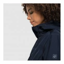 Outdoor Clothing Jack Wolfskin Womens Cape York Paradise Waterproof Coat - Night Blue