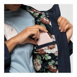 Outdoor Clothing Jack Wolfskin Womens Cape York Paradise Waterproof Coat - Night Blue