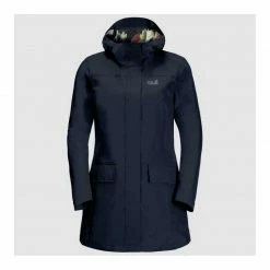 Outdoor Clothing Jack Wolfskin Womens Cape York Paradise Waterproof Coat - Night Blue