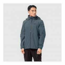 Jack Wolfskin Mens Evandale Hardshell Hiking Jacket - Storm Grey Outdoor Clothing