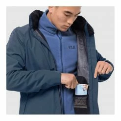 Jack Wolfskin Mens Evandale Hardshell Hiking Jacket - Thunder Blue