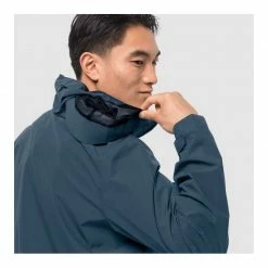Jack Wolfskin Mens Evandale Hardshell Hiking Jacket - Thunder Blue