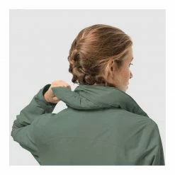 Outdoor Clothing Jack Wolfskin Womens Evandale Hardshell Hiking Jacket - Hedge Green