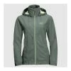Outdoor Clothing Jack Wolfskin Womens Evandale Hardshell Hiking Jacket - Hedge Green