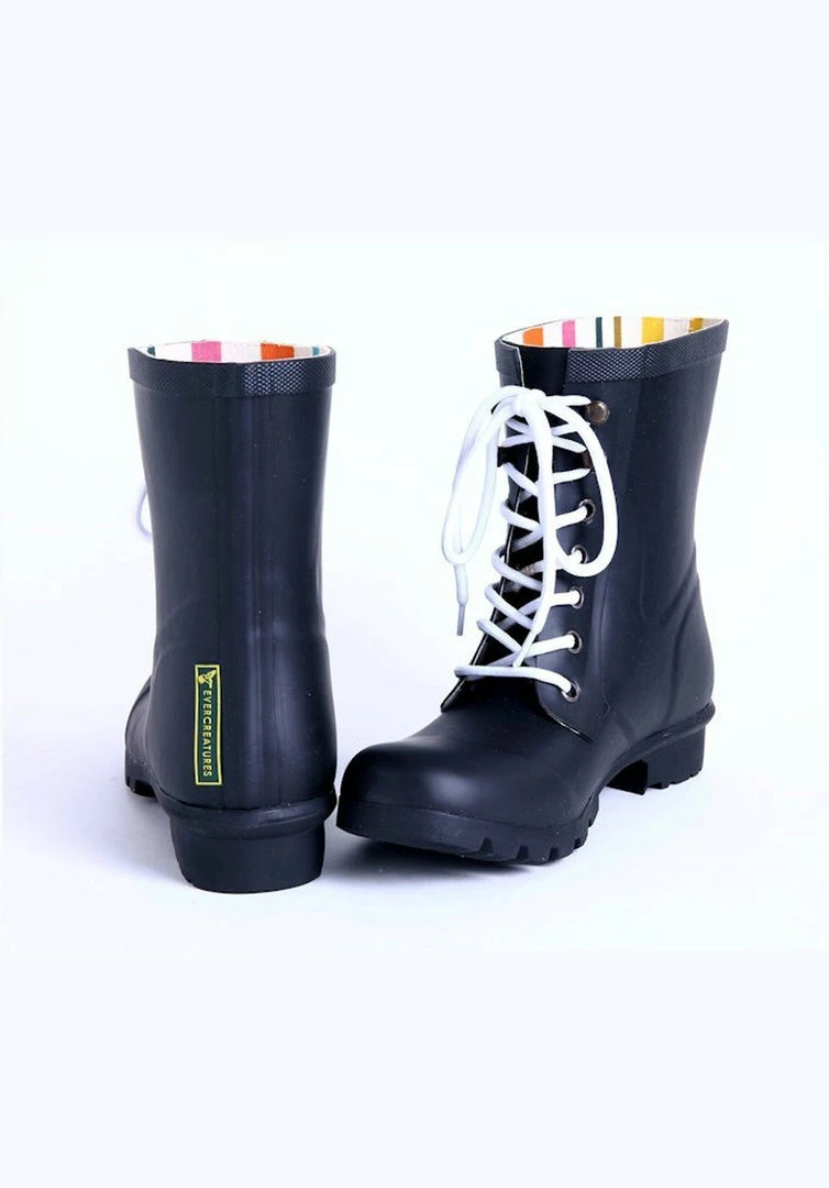 Wellington Boots Evercreatures Black Beret Short Wellies