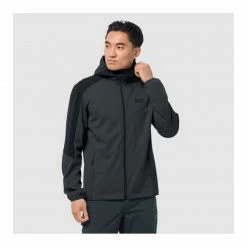 Jack Wolfskin Mens Go Hike Softshell Windproof Hiking Jacket - Phantom