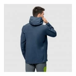 Jack Wolfskin Mens Highest Peak 2.5L Hardshell Hiking Jacket - Thunder Blue Outdoor Clothing