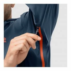 Jack Wolfskin Mens Highest Peak 2.5L Hardshell Hiking Jacket - Thunder Blue Outdoor Clothing