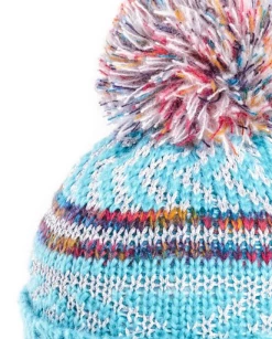 Evercreatures Ladies JoJo Bobble Hat Metalic - Fleece Lined - Aqua