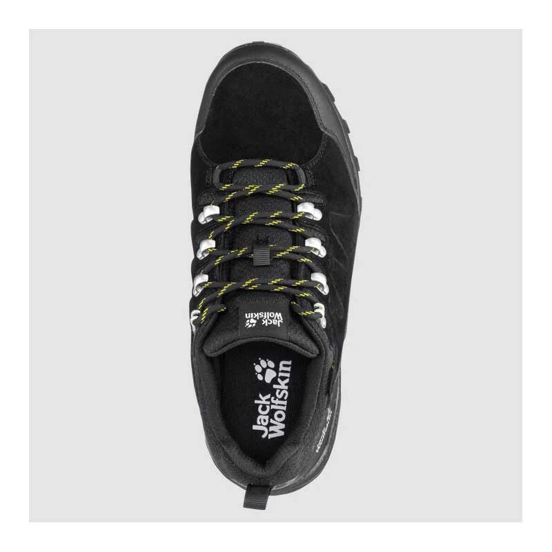 Trainers Jack Wolfskin Mens Refugio Texapore Low M Waterproof Leather Hiking Boots - Phantom / Burly Yellow XT