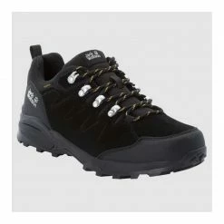 Trainers Jack Wolfskin Mens Refugio Texapore Low M Waterproof Leather Hiking Boots - Phantom / Burly Yellow XT