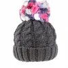 Evercreatures Ladies Rita Chunky Knit Bobble Hat - Fleece Lined - Charcoal Hats