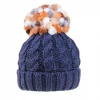 Evercreatures Ladies Rita Chunky Knit Bobble Hat - Fleece Lined - Navy Hats