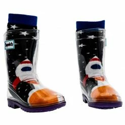 Squelch Wellies Transparent Welly Boots And Sock Package - Sharks