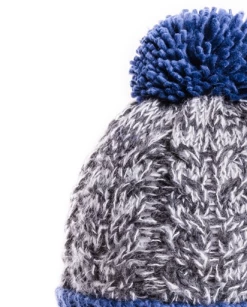 Evercreatures Mens Stan Chunky Cable Knit Bobble Hat - Blue